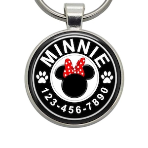 Dog Tags - Minnie Mouse - Pet Tags, Cat Tags, Dog ID Tags, Pet ID Tags, Cat ID Tags