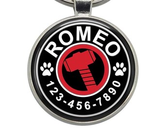 Custom Thor's Hammer (Marvel) Dog Tag: Personalized Pet ID Tag