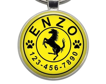 Dog Tags - Ferrari Prancing Horse - Pet Tags, Cat Tags, Dog ID Tags, Pet ID Tags, Cat ID Tags