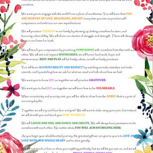 Colorful Poster Brene Brown Parenting Manifesto, Inspirational Wall Art, Parenting Gift, Brene Brown Quote Wall Art, Female Quotes