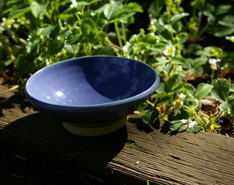 Small broad pansy purple bowl