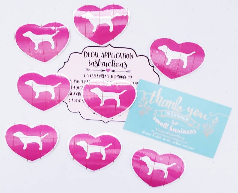 Laptop Cover Make up cup Victoria Secret Pink I love pink Angel wings ~ 2 Sample Size Sign Decal Vinyl for Car Window