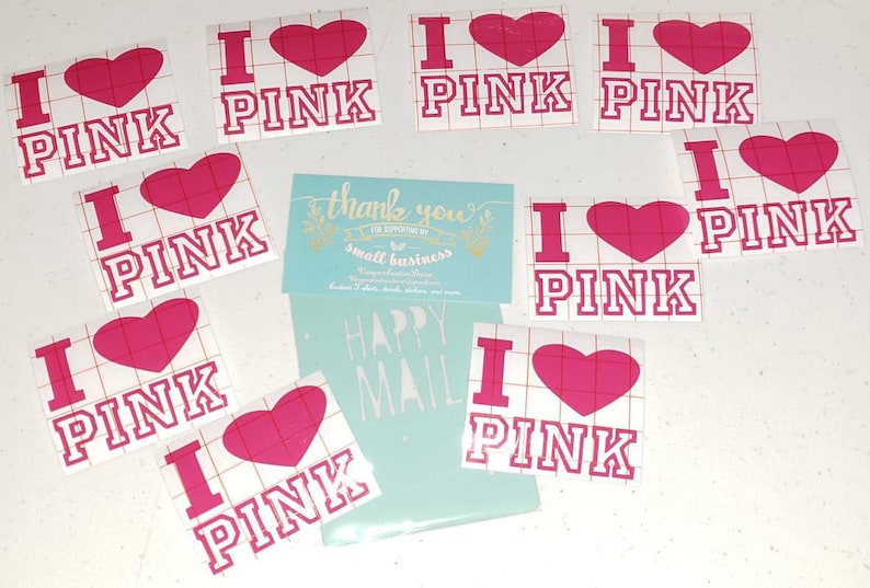 Laptop Cover Make up cup Victoria Secret Pink I love pink Angel wings ~ 2 Sample Size Sign Decal Vinyl for Car Window