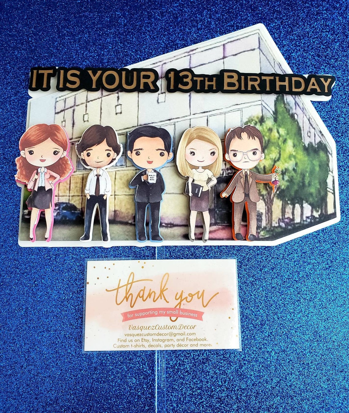 The Office 3D Inspired Cake Topper for It Is Your BIrthday | Etsy