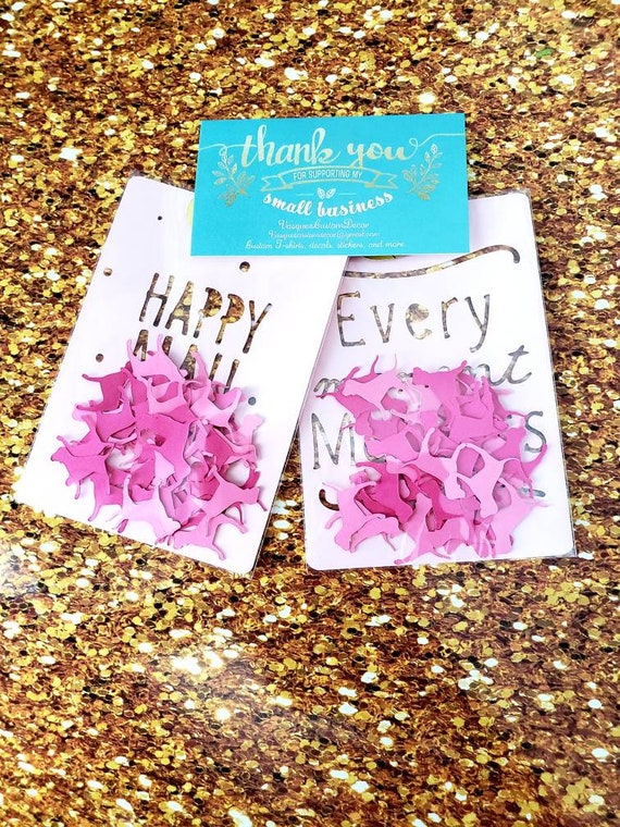 50x Vs Dog Victoria Secret Inspired Xtra Small Cardstock Confetti Signs For Table Decor Scrapbook Pink Party 4 Colors Available