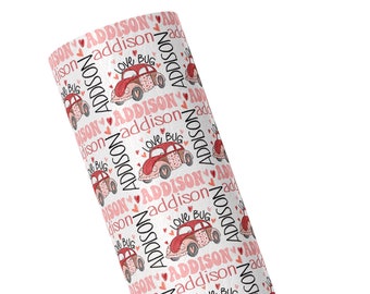 Hoja de cuero sintético del Día de San Valentín / Cuero sintético personalizado / Hoja de lazo de nombre / Love Bug / San Valentín retro / Material del lazo para el cabello