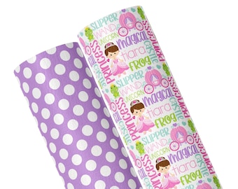 Sábana de piel sintética Princess / Moño para el cabello de verano / Tela de llavero / Suministros para el arco para el cabello