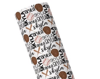Piel sintética de béisbol / Sábana de piel sintética personalizada / Sábana de arco de nombre personalizado / Material de arco para el cabello / Tela de llavero / Material de pendiente