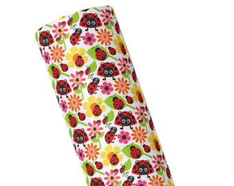 Ladybug Floral Faux Leather Sheet