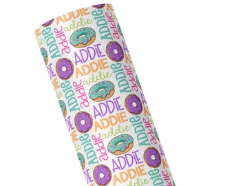 Donut Faux Leather / Hoja de piel sintética personalizada / Nombre Bow Sheet / Hair Bow Material / Synthetic Leather / Keychain Fabric