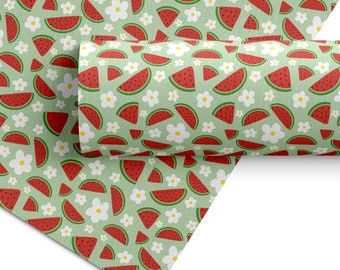 Sandía Faux Leather / Fruit Faux Leather / Summer Fruit / Keychain Fabric / Hairbow Supplies / Printed Faux Leather / Earring Fabric