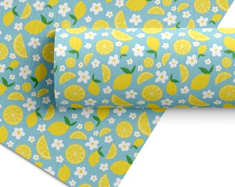 Limones Faux Leather / Fruit Faux Leather / Summer Fruit / Keychain Fabric / Hairbow Supplies / Printed Faux Leather / Earring Fabric