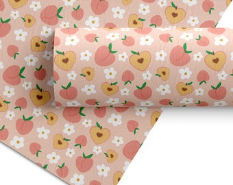 Melocotones Faux Leather / Fruit Faux Leather / Summer Fruit / Llavero Tela / Hairbow Supplies / Faux Leather Impreso / Pendiente Tela