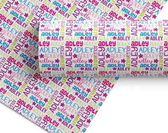 Piel sintética personalizada / Hoja de cuero sintético personalizada / Hoja de lazo de nombre / Material del lazo para el cabello / Cuero sintético / Cuero vegano / Hoja artesanal