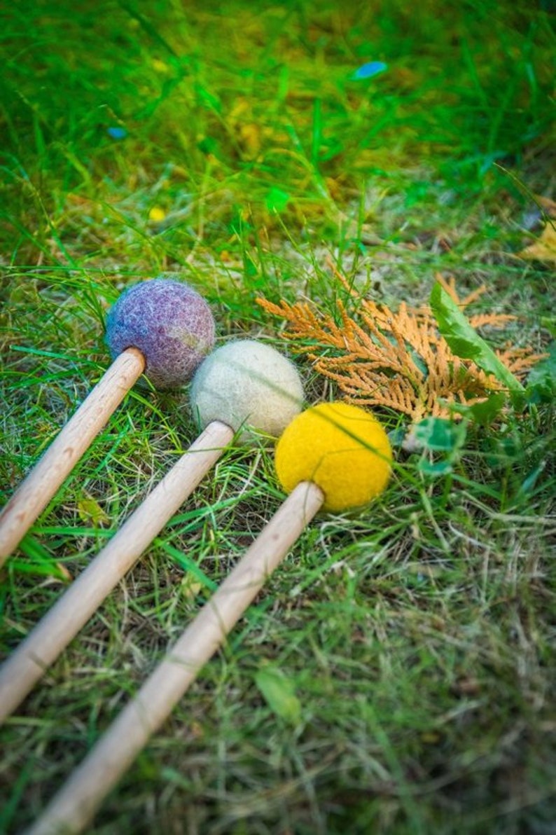 Pair of Felt Drumsticks / Mallets / Steel Tongue Drum Sticks / Etsy