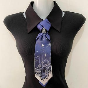 Anime Halsband | Japansk Gotisk Kravatt, Midnattsblå