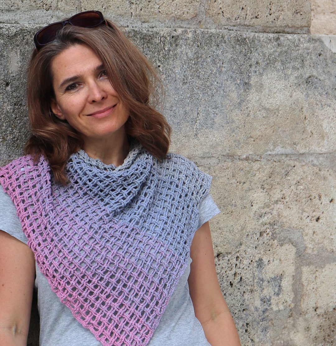 Sciarpa Uncinetto Sciarpa Ai Ferri Punto Rete Scialle Triangolare