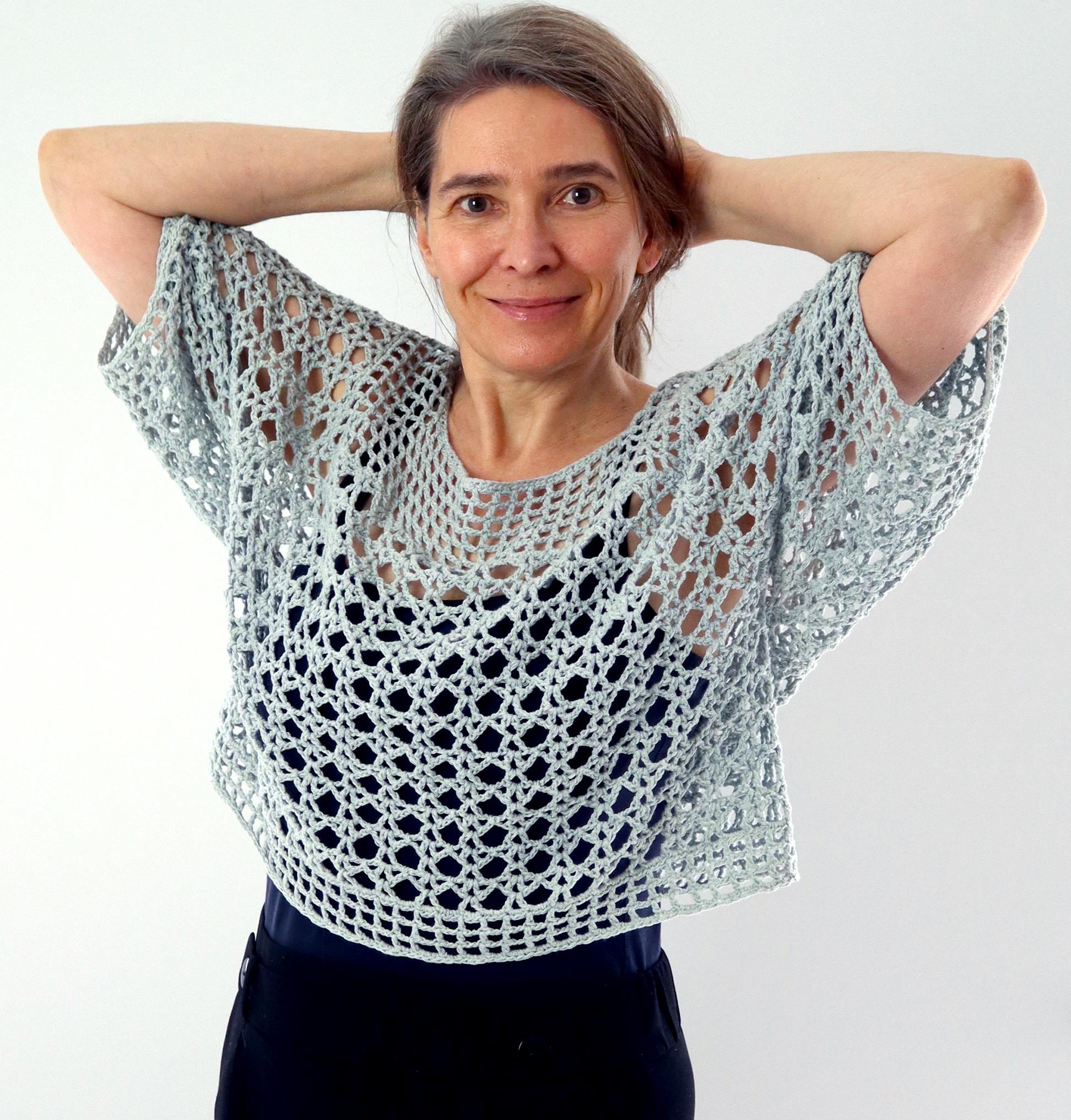 Crochet Pattern Tunic, Summer Sweater, Mesh Shirt 