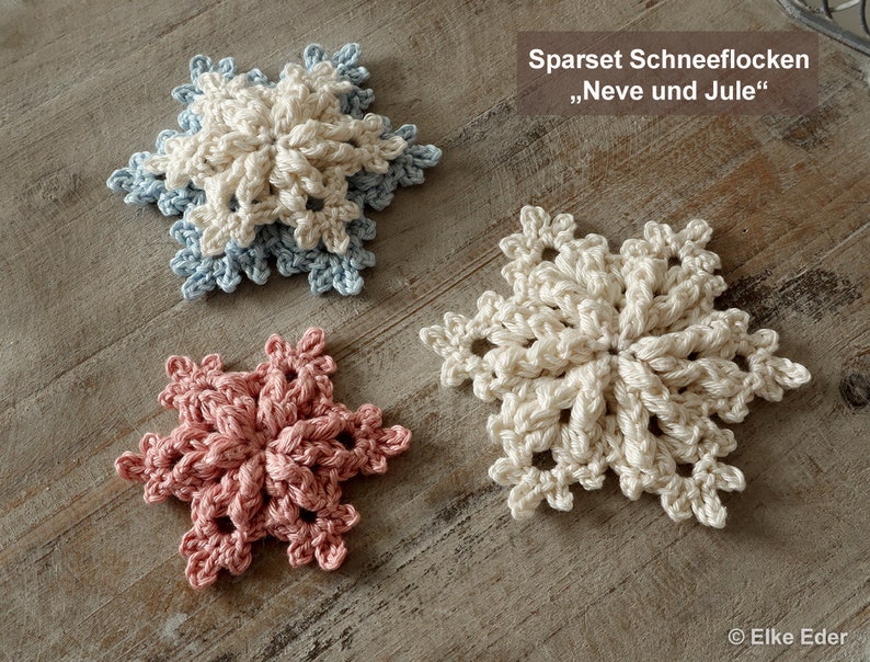 Crochet Pattern for Snowflake Neve English / German image 8