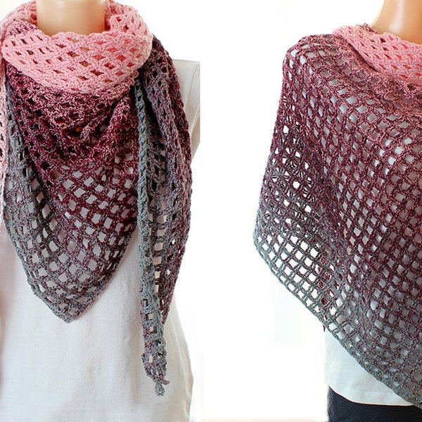 Triangular Scarf “Square” – Crochet Pattern Language: English/German