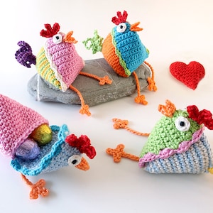 Modello all'uncinetto "Klipp-Klapp" il pollo tascabile; Lingue: tedesco/inglese