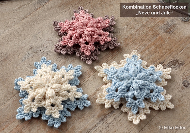 Crochet Pattern for Snowflake Neve English / German image 7