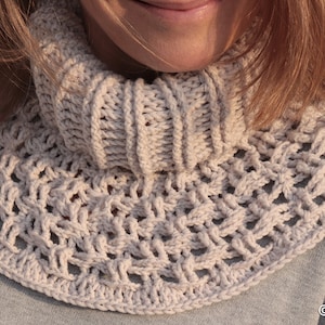 Crochet Pattern for Shawl Collar &quot;Network&quot; - Languages: English (US) / German