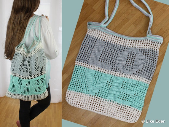 Patrón de crochet para red de compras 