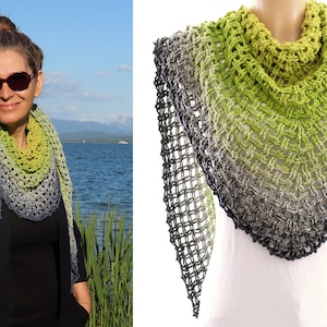 Triangular scarf "Network 2.0" - Crochet pattern German
