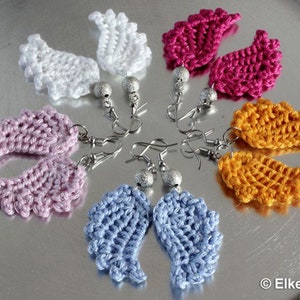Crochet Pattern for Earrings with Wings / Pair of Wings - Languages: US/DE