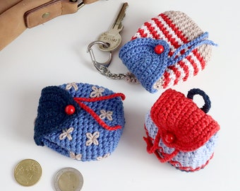 Porte-clés "Sac à dos Mayflower" - patron au crochet; Langues : allemand / anglais