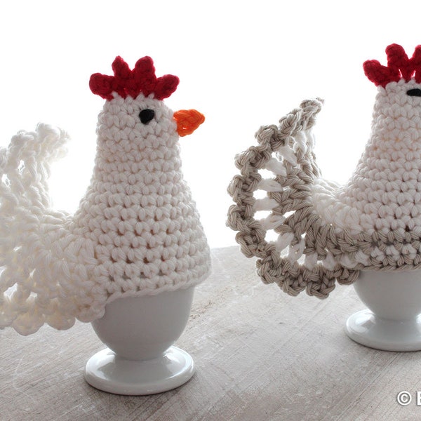 Egg Cosy Hens “Retro” - Crochet Pattern Language: English / German