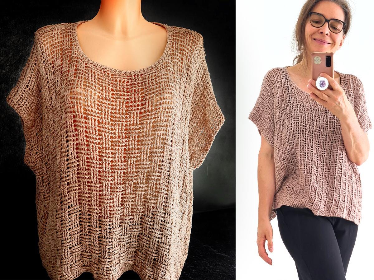 Crochet Pattern reversible Shirt "Kim" for her and him- Languages: ENG (US) / DE