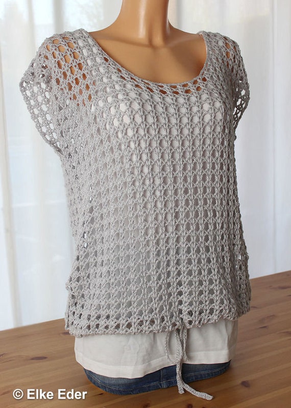 Crochet Pattern Mesh Shirt, Summer Top, Tunic „mayla