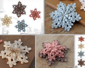 Crochet Pattern for Snowflakes "Jule and Neve" in Economy Set - English / German