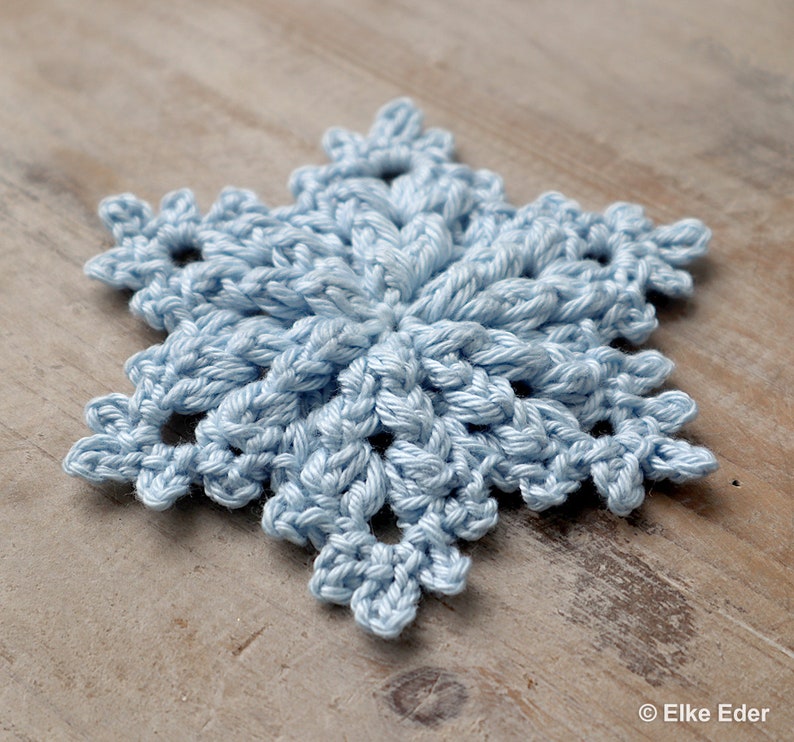Crochet Pattern for Snowflake Neve English / German image 5