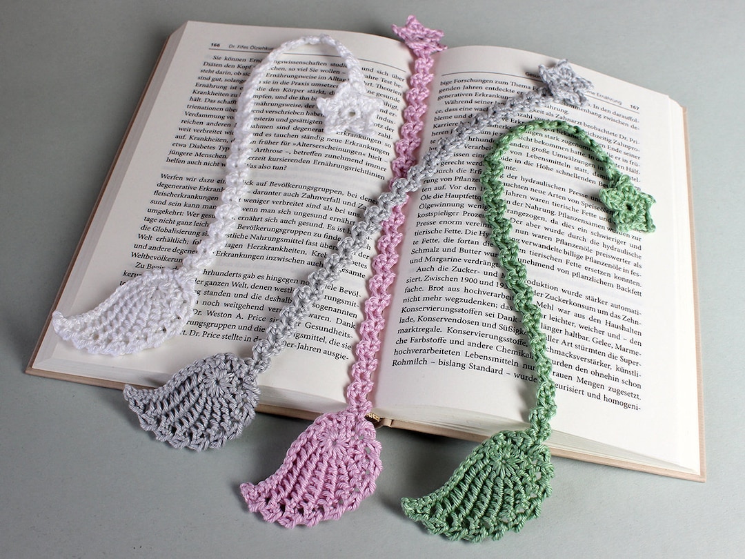 Crochet Pattern Bookmark wing With Star Language Englisch / Deutsch Etsy