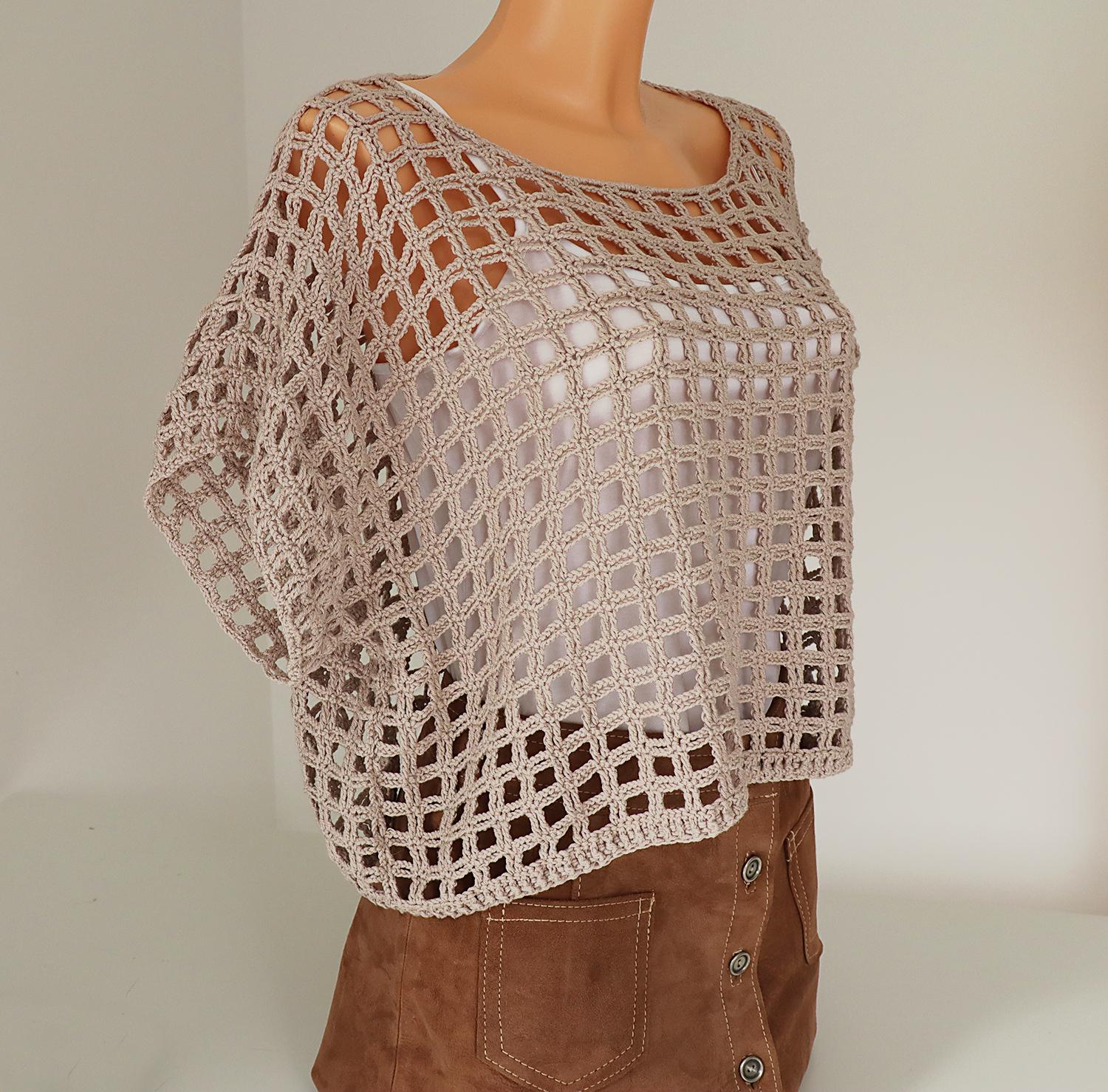 Crochet Pattern for Easy Shirt, Crop Top, Summer Sweater Crochet Pattern for Easy Shirt, Crop Top, Summer Sweater