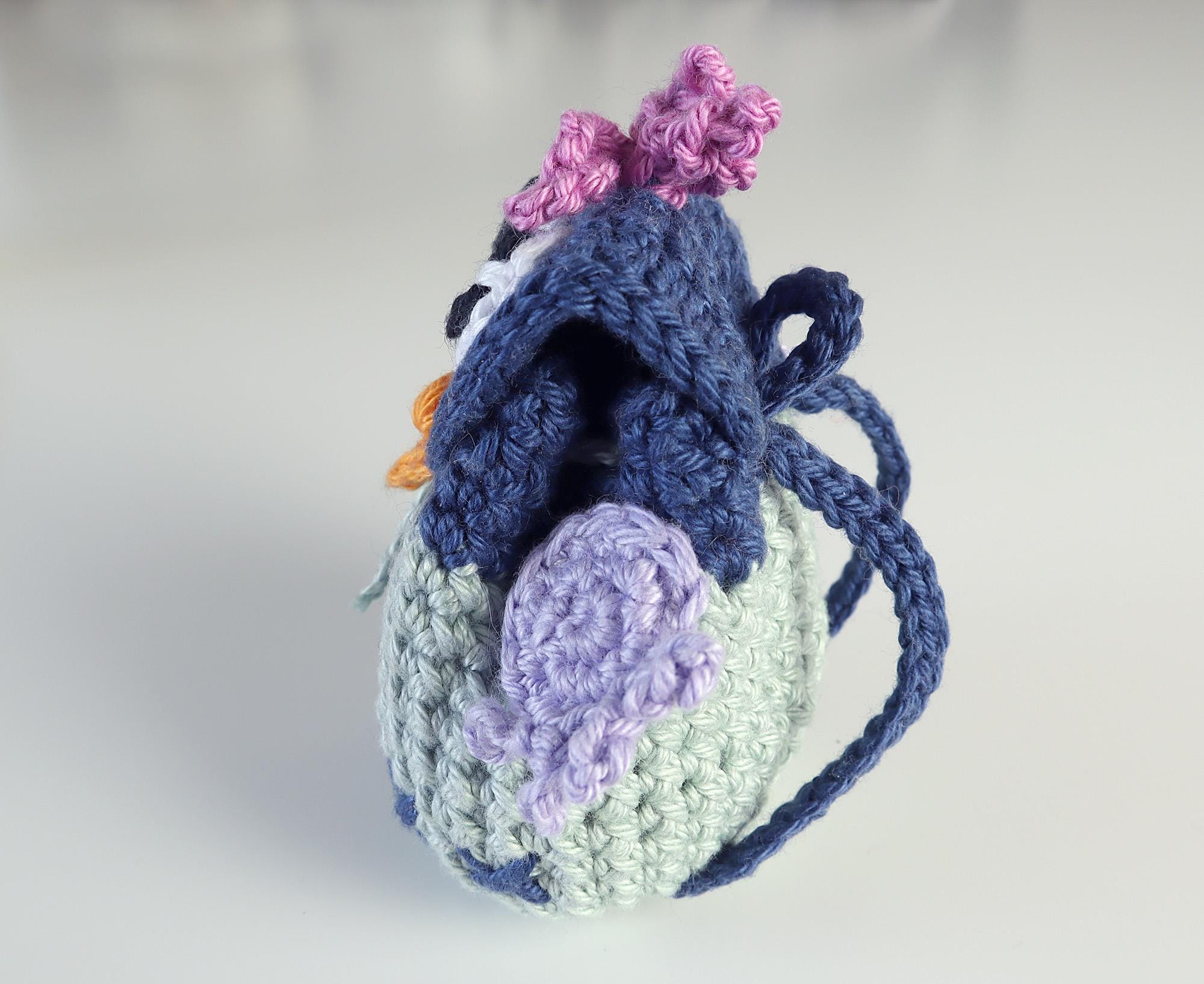 Little Birdie Handmade Crochet Backpack Crochet Pattern Mini Backpack “birdy” – Keychain, Bag Charm  main image 2