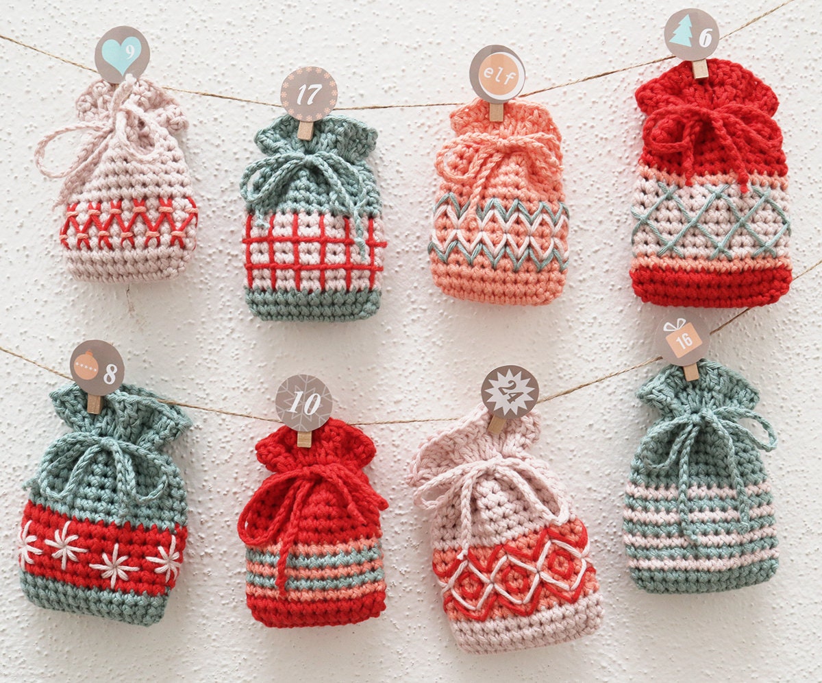Häkelanleitung für Adventskalender "Hygge" - 8 Motive und 2 Größen - Sprachen: Deutsch/Englisch