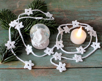 Crochet Pattern Christmas Garland, Gift Ribbon "Star Magic" - Languages: US/DE