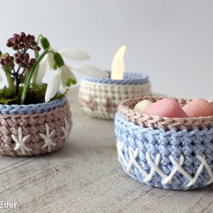 Crochet Pattern Cute Little Baskets - Languages: English / German