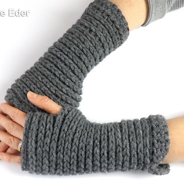 Crochet pattern for hand warmers / wrist warmers "Fabienne" - Language: German