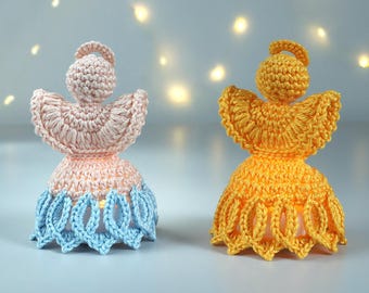 Crochet Pattern Angel Aurelia PDF (English US/German) | Christmas Angel | LED Crochet Decoration | Guardian Angel | Baptism Gift