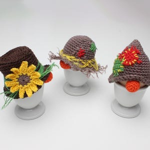 Haakpatroon voor de "Scarecrow Trio" eierwarmer – herfstdecoratie & cadeau-idee; Talen: Engels (VS) / Duits