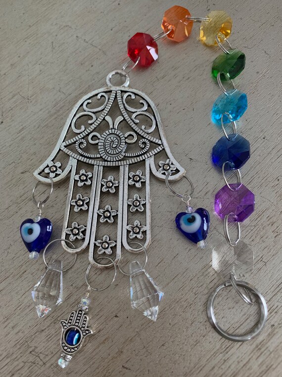 Double Hamsa Hand Decor Plate Double Hamsa Hand Decor Plate