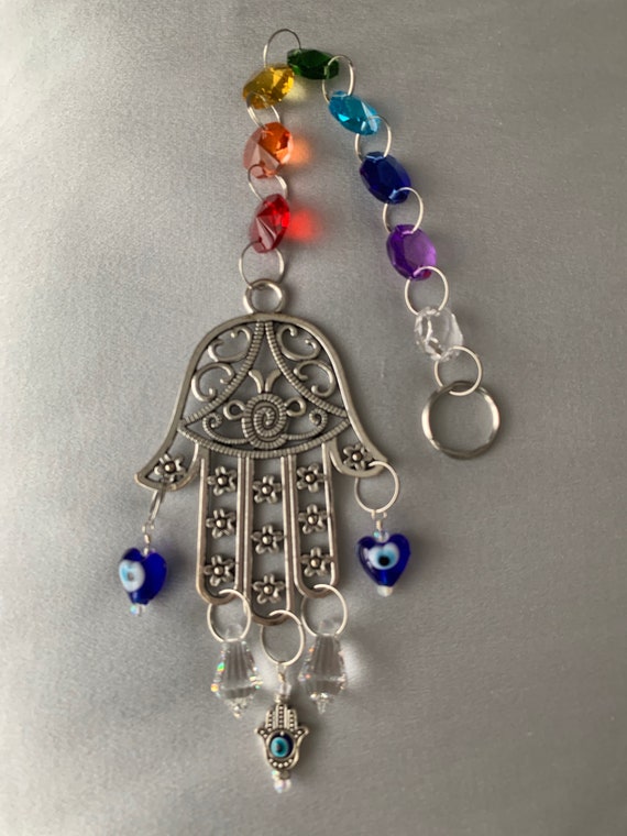 Double Hamsa Hand Decor Plate Double Hamsa Hand Decor Plate