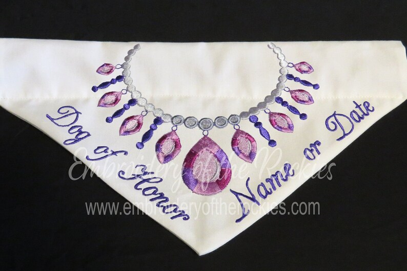 Custom Dog Wedding Bandana Dog Wedding Attire Dog of Honor Maid of Honor Bride Groom Personalized Pet Bandana Embroidered