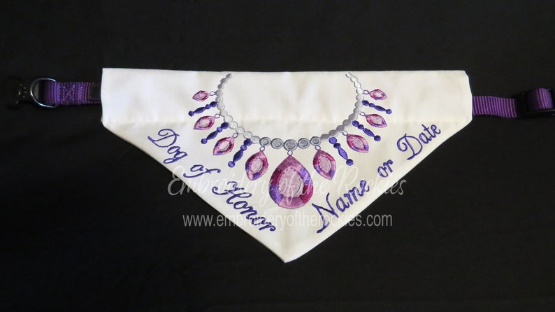 Custom Dog Wedding Bandana Dog Wedding Attire Dog of Honor Maid of Honor Bride Groom Personalized Pet Bandana Embroidered