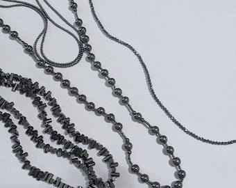 Natural Hematite Magnetic strands - 4 bead shape options